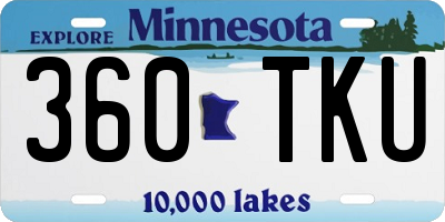 MN license plate 360TKU