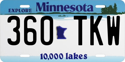 MN license plate 360TKW
