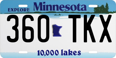 MN license plate 360TKX