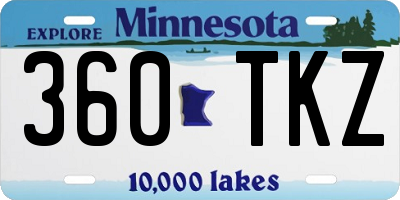 MN license plate 360TKZ