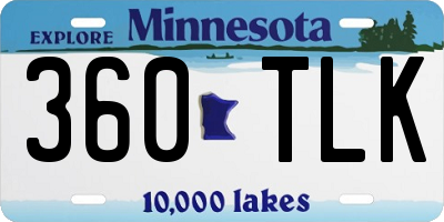 MN license plate 360TLK