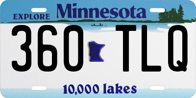 MN license plate 360TLQ