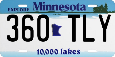 MN license plate 360TLY