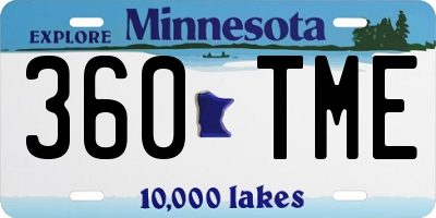 MN license plate 360TME