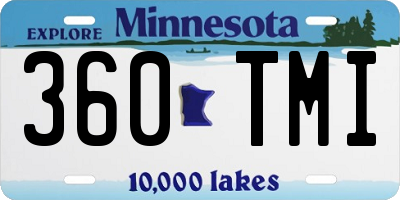 MN license plate 360TMI