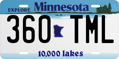 MN license plate 360TML