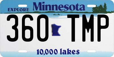 MN license plate 360TMP