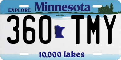 MN license plate 360TMY