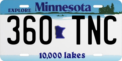 MN license plate 360TNC