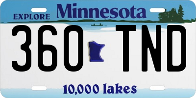 MN license plate 360TND
