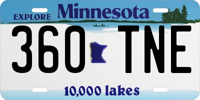 MN license plate 360TNE