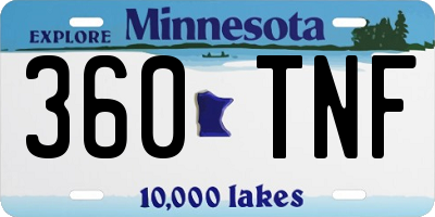 MN license plate 360TNF