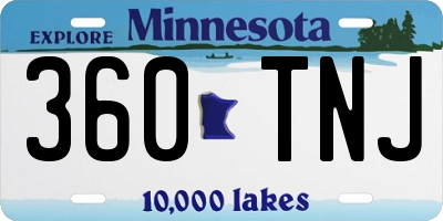 MN license plate 360TNJ