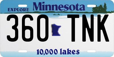 MN license plate 360TNK