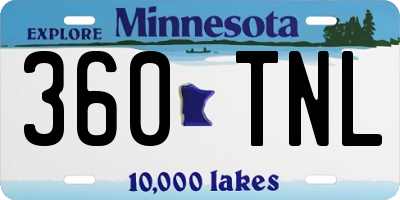 MN license plate 360TNL