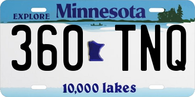 MN license plate 360TNQ