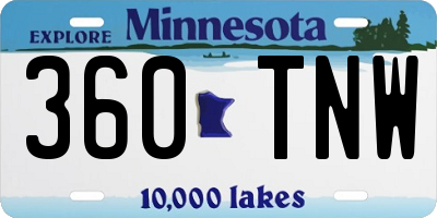 MN license plate 360TNW