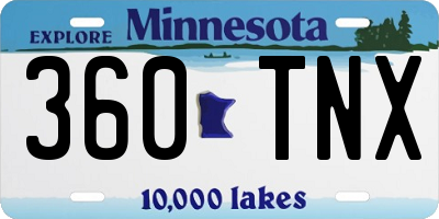 MN license plate 360TNX