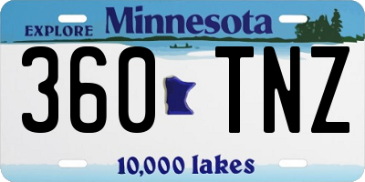 MN license plate 360TNZ