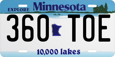 MN license plate 360TOE