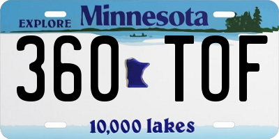 MN license plate 360TOF