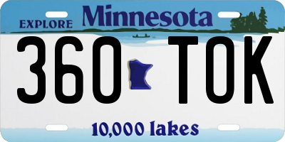 MN license plate 360TOK
