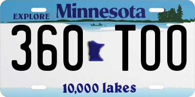 MN license plate 360TOO