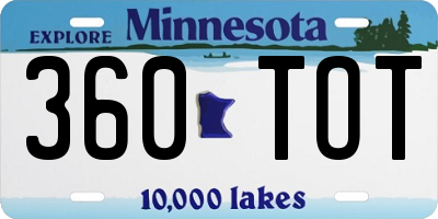 MN license plate 360TOT