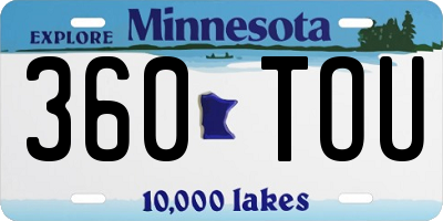 MN license plate 360TOU
