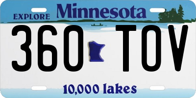 MN license plate 360TOV