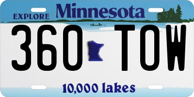 MN license plate 360TOW