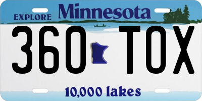 MN license plate 360TOX