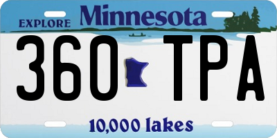 MN license plate 360TPA