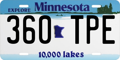 MN license plate 360TPE