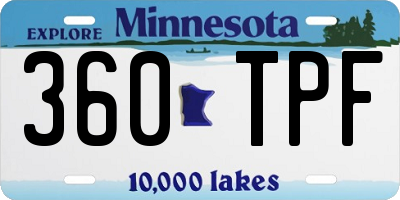 MN license plate 360TPF