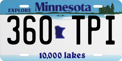 MN license plate 360TPI