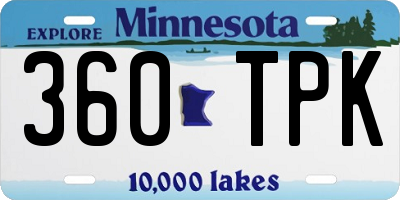 MN license plate 360TPK