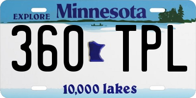 MN license plate 360TPL