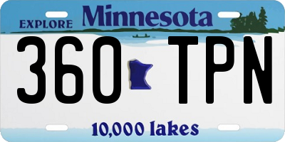MN license plate 360TPN