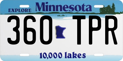 MN license plate 360TPR