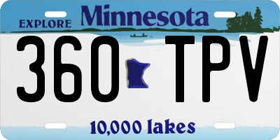 MN license plate 360TPV