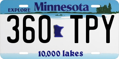 MN license plate 360TPY