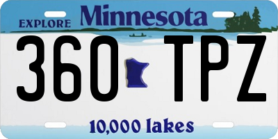 MN license plate 360TPZ