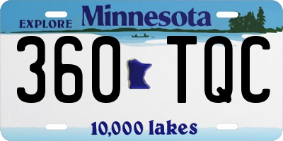 MN license plate 360TQC