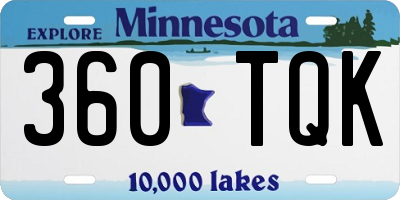 MN license plate 360TQK