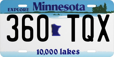 MN license plate 360TQX