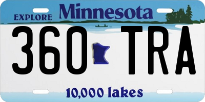 MN license plate 360TRA