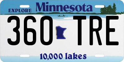 MN license plate 360TRE