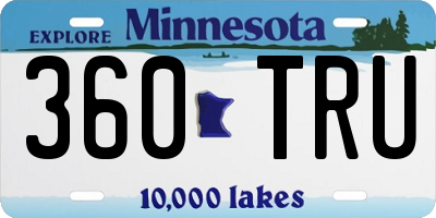 MN license plate 360TRU