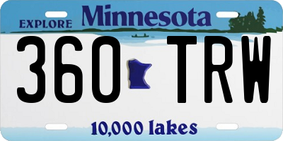 MN license plate 360TRW